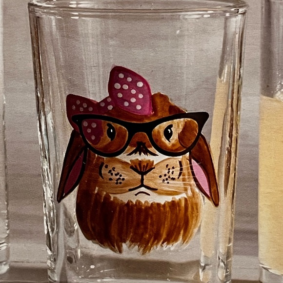 NIB Pier 1 "Nerd" Bunnies Water Glasses - Picture 4 of 8